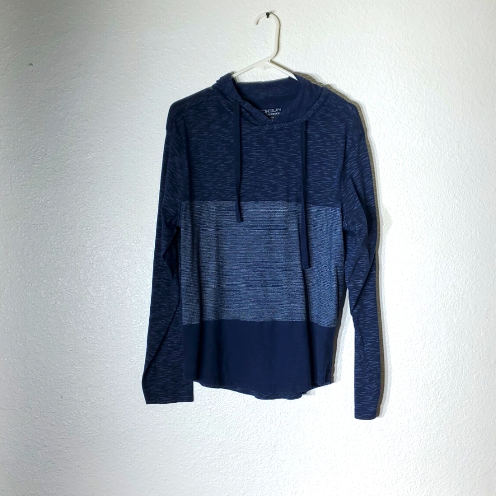 Distortion Men's LRG Navy Blue Long sleeve T-shirt W/ Hoodie